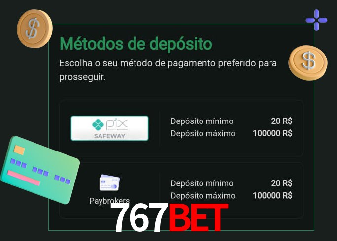 O cassino 767BET oferece uma grande variedade de métodos de pagamento